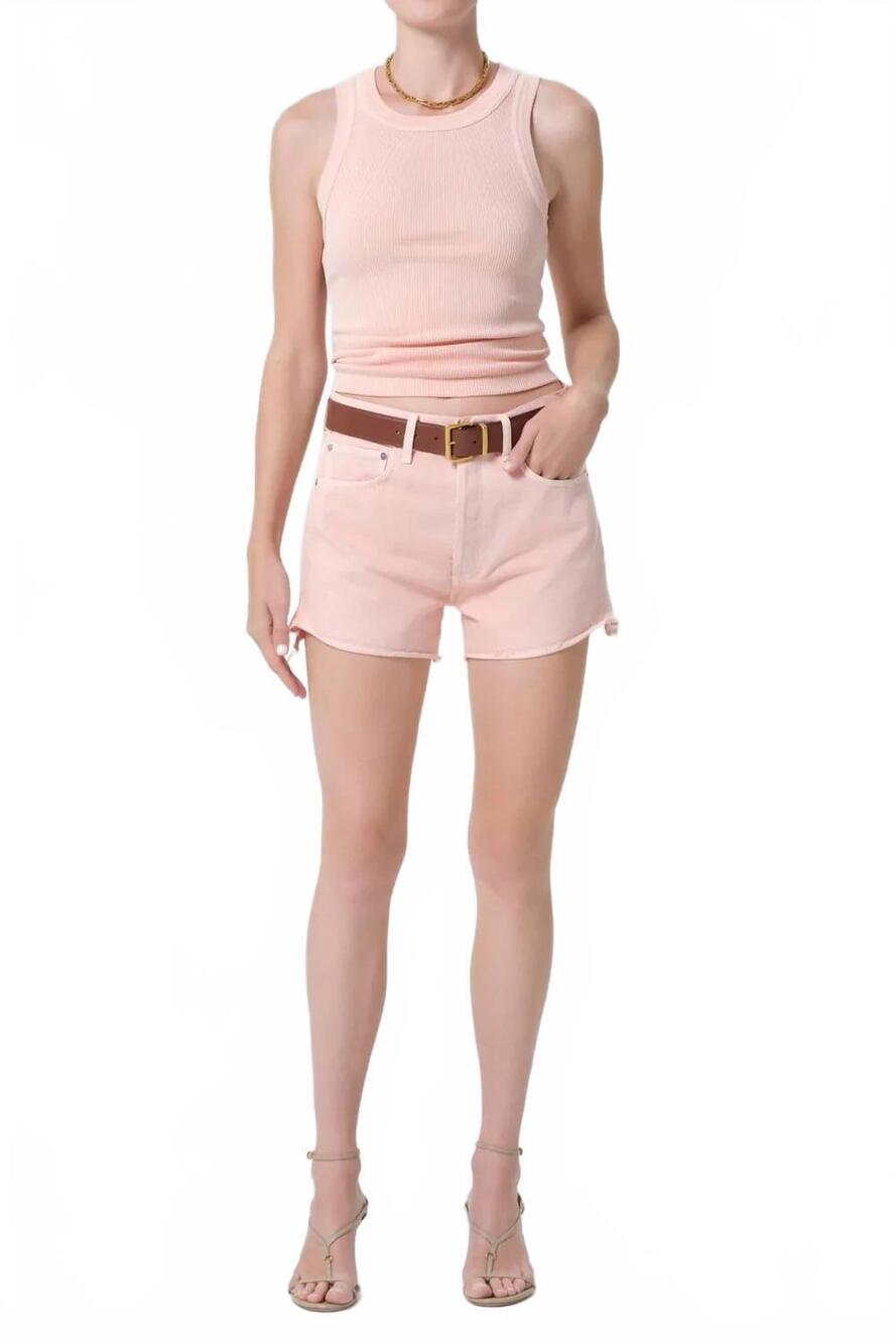 NEW CITIZENS OF HUMANITY marlow mid-rise short in pale coral